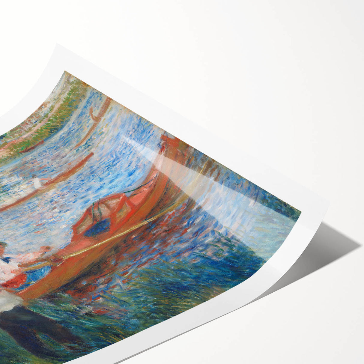 Extra large rolled print featuring Pierre-Auguste Renoir's line art of delicate flowers in soft pastel shades.