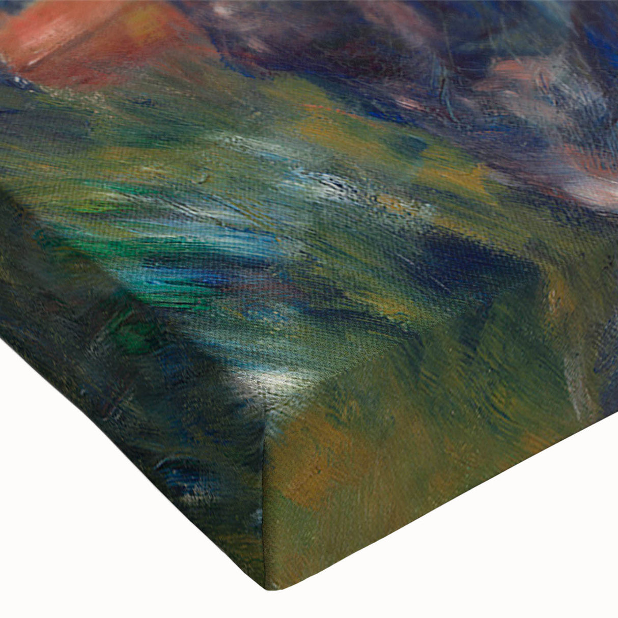 Large art depicting a black and white landscape painting on canvas, ideal for bedroom wall decor.