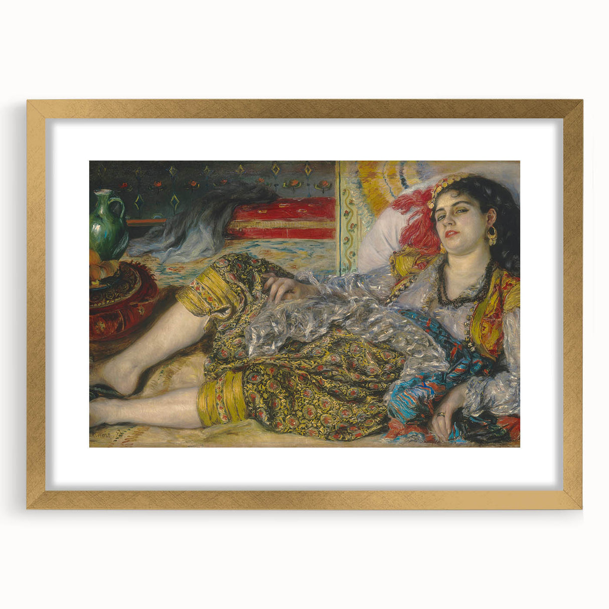Extra large wall art for living room featuring an abstract print of textured art in muted gold and white tones on a framed…