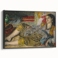 Framed canvas of a black and white landscape painting, depicting serene nature, suited for bedroom decor.