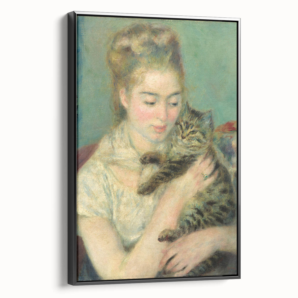 Black and white framed canvas of a vintage landscape painting, ideal for bedroom wall art.