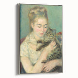 Framed canvas of a Pierre-Auguste Renoir landscape painting, featuring colorful art in a vintage poster style.