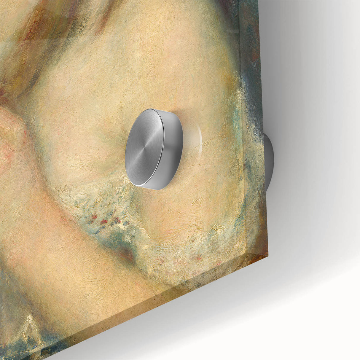 Mid-century modernist art featuring abstract designs in vibrant colors on acrylic glass, ideal for dining room art.