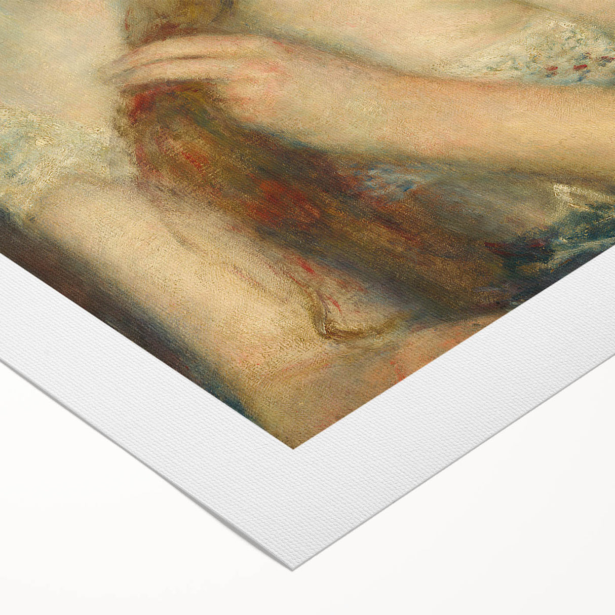 Art deco poster featuring a Pierre-Auguste Renoir design in soft pastel shades on rolled canvas.