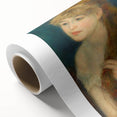 Art Deco style poster featuring pastel shades on rolled canvas, ideal for nursery wall art.