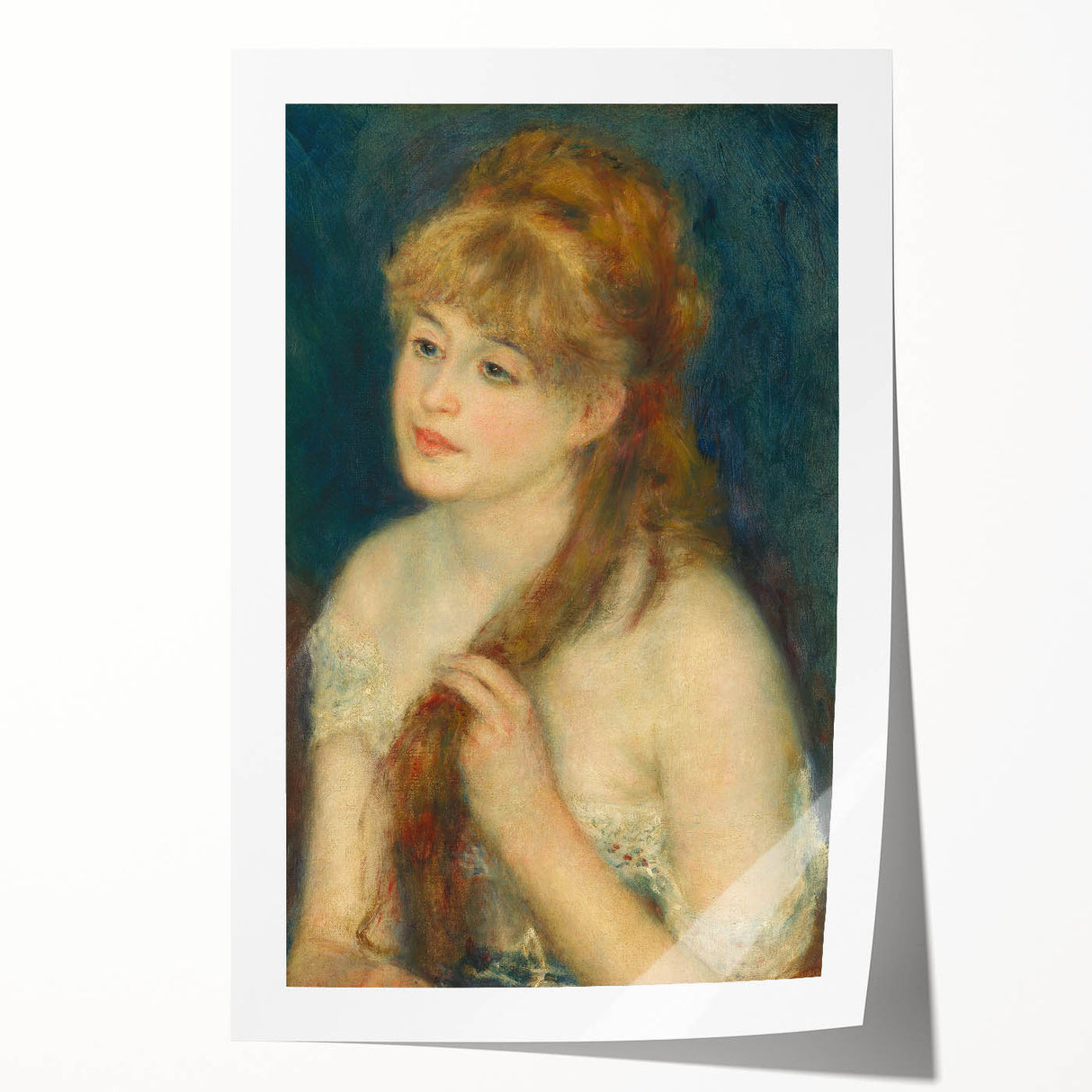 Rolled print of Pierre-Auguste Renoir's floral artwork in soft pastel shades.