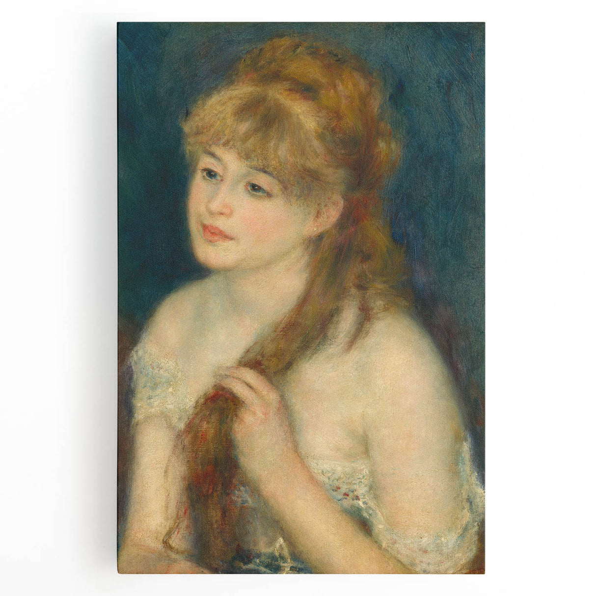 Black and white print of Pierre-Auguste Renoir’s artwork on stretched canvas, suitable for kitchen wall art.