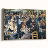 Framed canvas of a Pierre-Auguste Renoir landscape painting, featuring soft pastel tones, ideal for bedroom wall art.