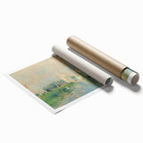 Extra large rolled print of Pierre-Auguste Renoir's floral art in muted tones.