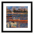 Extra large textured art print of abstract colorful art on canvas, framed in black, ideal for living room decor.