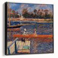 Black and white vintage poster art of a landscape painting on a framed canvas, ideal for bedroom wall decor.