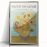 Mid-century modernist art featuring Vincent van Gogh's style on a silver-framed acrylic, with vibrant color palette.