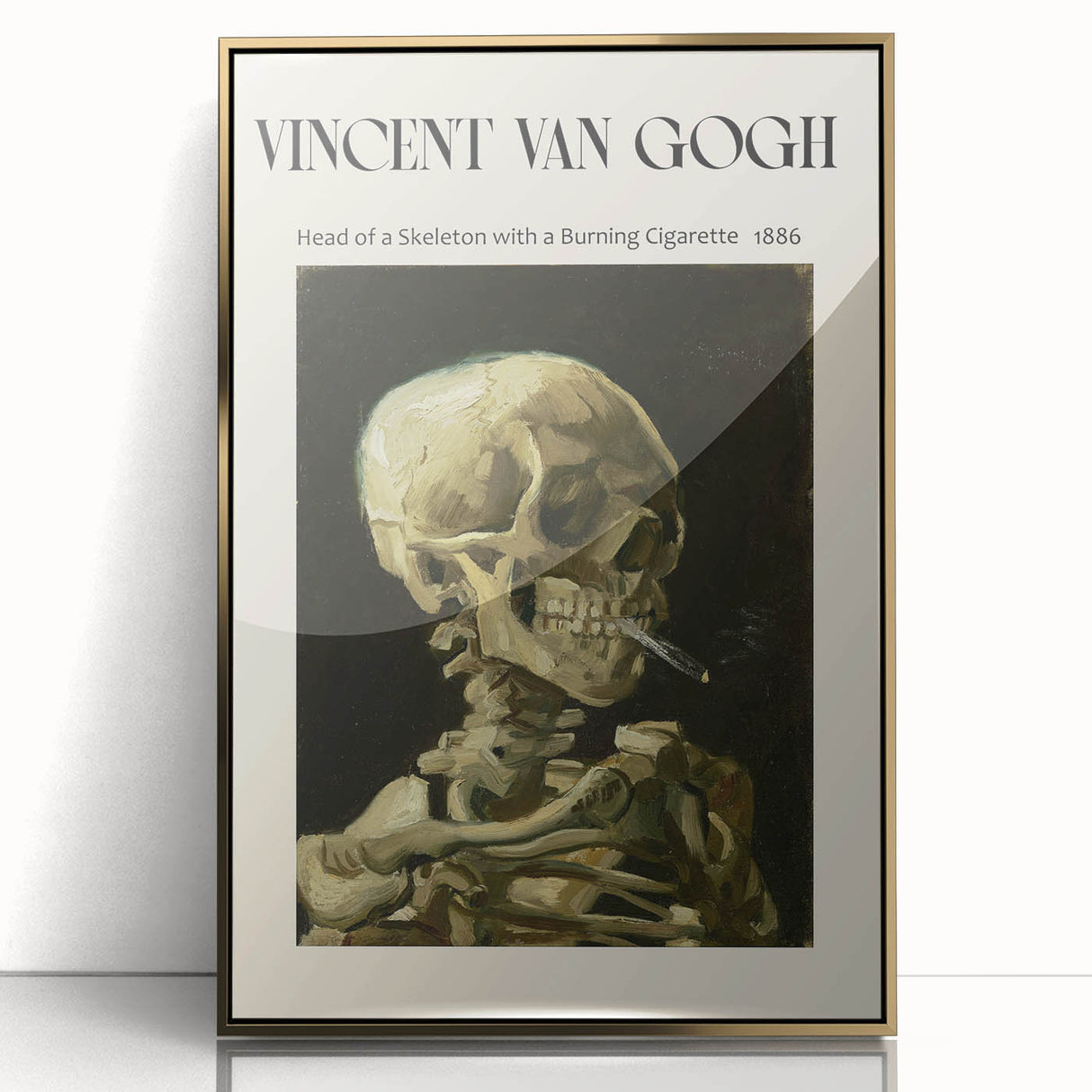 Vincent van Gogh-inspired large art print on gold framed acrylic, featuring mid-century modernist style.