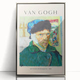 Mid-century modernist art depicting a Vincent Van Gogh design in silver framed acrylic, suitable for modern art wall decor.