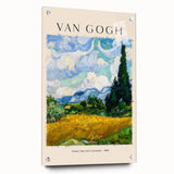 Acrylic print of a Van Gogh-inspired abstract design in vibrant yellow and blue tones.