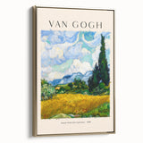 Framed canvas with a vintage-style landscape painting featuring muted earth tones, ideal for bedroom wall art.