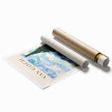 Extra large rolled print of Vincent van Gogh's floral art in muted colors, ideal for classy bathroom wall art.