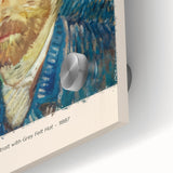 Large abstract wall art featuring mid-century modernist swirls in vibrant orange tones on acrylic glass.