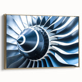 Framed canvas depicting a vintage airplane in flight against a black sky, ideal for bedroom wall art.