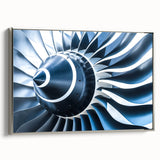 Framed canvas of a vintage airplane in black with colorful accents, ideal for an office or study room decor.