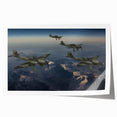 Art deco style poster of a vintage airplane in muted silver and blue tones, ideal for dining room wall art.