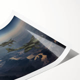 Extra large rolled print of a vintage airplane with muted earth tones, ideal for classy bathroom wall art.