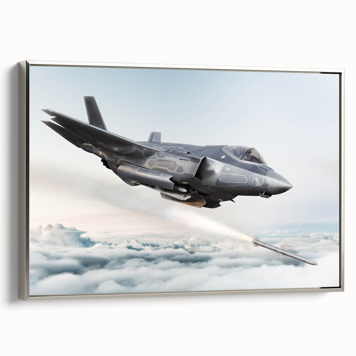 Framed canvas of a vintage airplane in black with colorful accents, ideal for an office or study room.