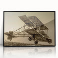 Large abstract airplane design in black and white, framed acrylic print.
