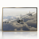 Large abstract wall art featuring a mid-century modernist airplane design in muted gold and gray tones on framed acrylic.