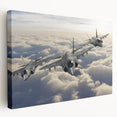 Side view of an airplane depicted in muted gray tones on a large stretched canvas, suitable for kitchen wall art.