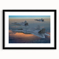 Extra large abstract art print featuring colorful, textured airplanes on a black framed canvas, ideal for living room decor.