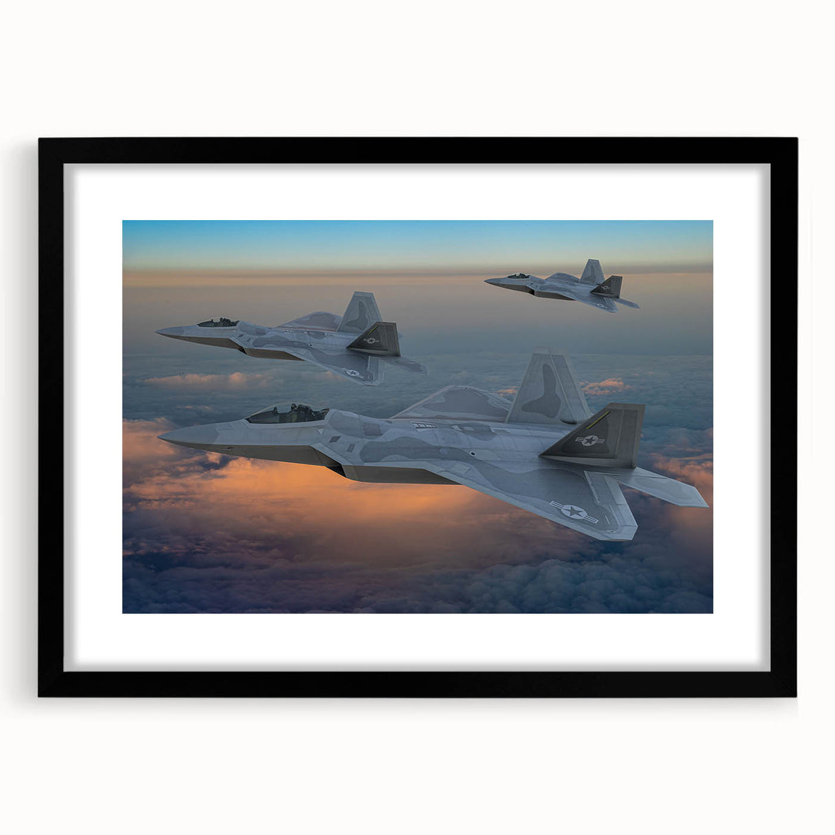 Extra large abstract art print featuring colorful, textured airplanes on a black framed canvas, ideal for living room decor.