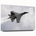 Acrylic print of a side-view airplane in grayscale tones, suitable for bedroom or dining room decor.