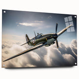 Side view of an airplane depicted in large abstract style on acrylic glass, suitable for bedroom or dining room decor.