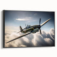 Black and white framed canvas featuring a vintage airplane, ideal for bedroom wall decor in a minimalist style.