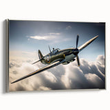 Vintage poster art of a silver airplane on black canvas, accented with colorful art details, ideal for living room decor.