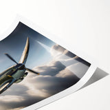 Extra large rolled print of a vibrant, colorful airplane design, ideal for classy bathroom wall art.
