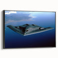 Black and white vintage airplane side view on framed canvas, ideal for bedroom or office wall decor.