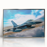 Mid-century modernist art featuring a silver airplane, in acrylic frame, ideal for nursery wall decor.