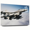 Acrylic print of a large abstract airplane design with blue and gray tones, ideal for bedroom or dining room decor.