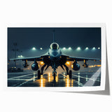 Art Deco poster featuring a vintage airplane design in muted silver and blue tones on rolled print.