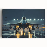 Black and white photo of an airplane in flight on a stretched canvas, suitable as large kitchen wall art.