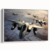 Framed canvas depicting a vintage airplane in black and white, ideal for bedroom wall art.