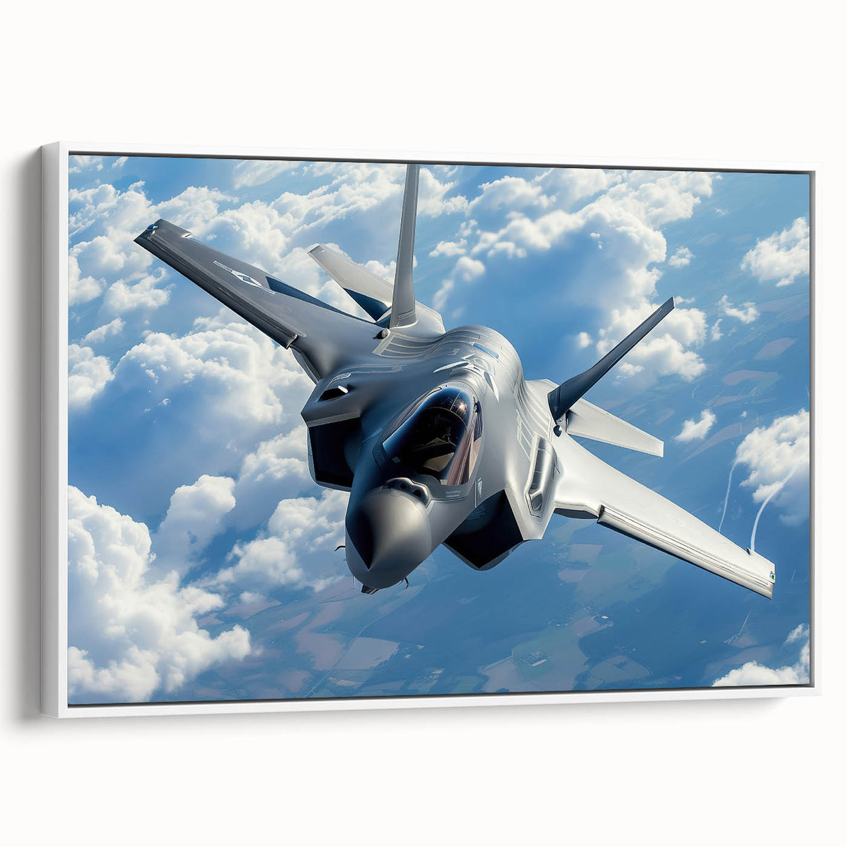 Vintage poster art of a black airplane on a colorful background, framed canvas, ideal for living room decor.