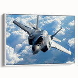 Vintage poster art of a black airplane on a colorful background, framed canvas, ideal for living room decor.