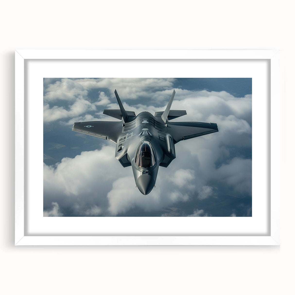 Extra large abstract art print of airplanes in textured gray tones on a white framed canvas, ideal for living room decor.