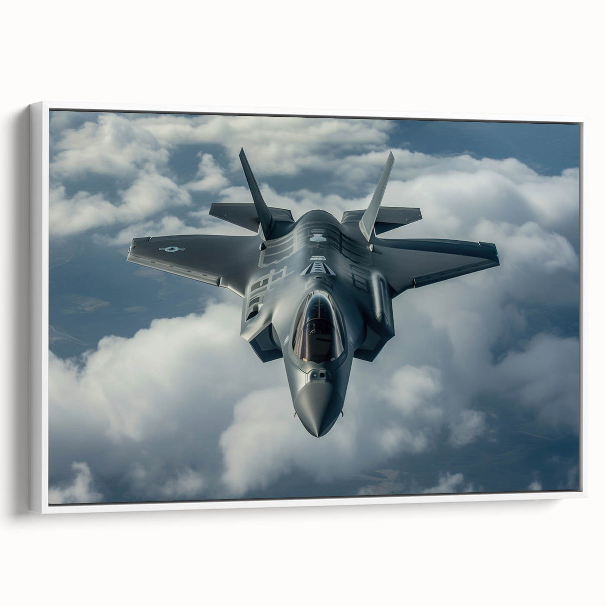 Framed canvas featuring a vintage airplane design in black with colorful accents, ideal for a study room or office.