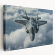 Side view of a commercial airplane depicted in a realistic style on a large stretched canvas.