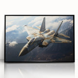 Large abstract airplane design in black and white tones, acrylic print framed, suitable for dining room art.