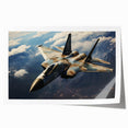 Art deco poster of a vintage airplane in muted silver and blue tones on rolled print, suitable for dining room wall art.